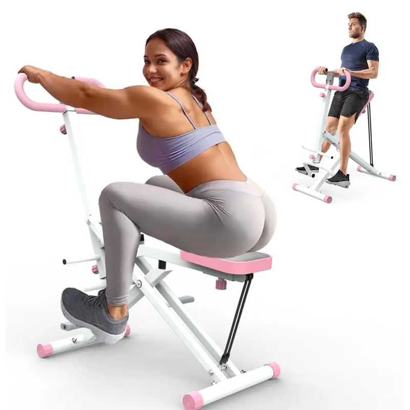 Foldable Squat Machine for Home Gym Equipment, 330LBS Capacity, 4 Adjustable Resistance Bands, Plus Size Rodeo Core Machine for Glutes Workout, Butt Lifter, Build Muscle Strength, Ab-Back/Leg Press Hip Thrust, Christmas Gift for Family