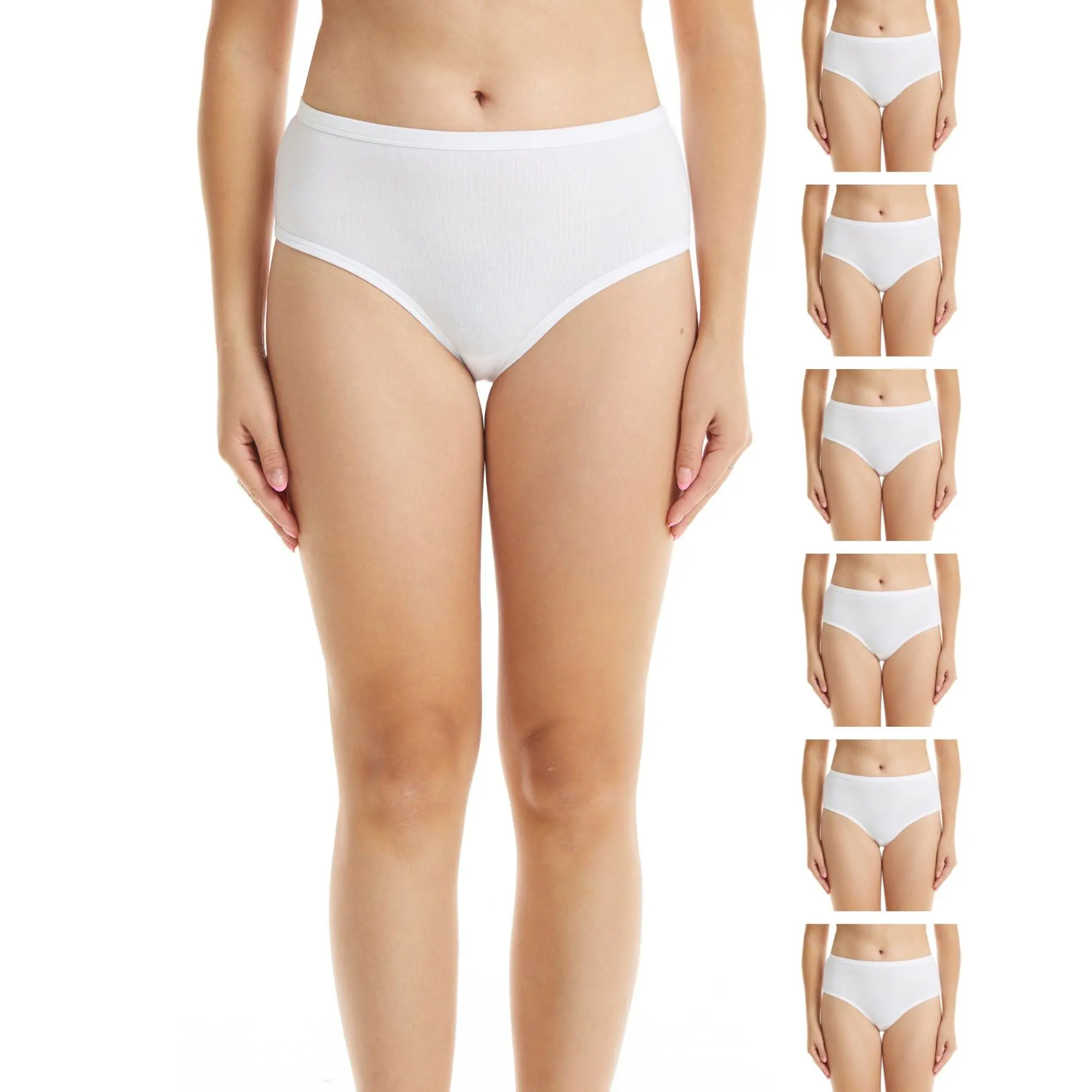White Cotton High-Rise Brief Underwear for Women