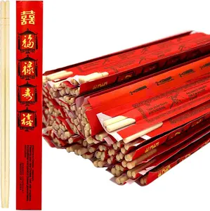 Disposable Bamboo Chopsticks (100 Sets), Wooden Japanese Chopsticks Bulk, 9'' Long Sticks Disposable, Individually Wrapped Chinese Sticks