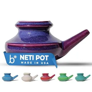 Handmade Ceramic Neti Pot – Made in USA by Small Business – Nose Cleansing, Eco-Friendly, Durable & Stylish – Daily Use, Relief Allergies & Congestion