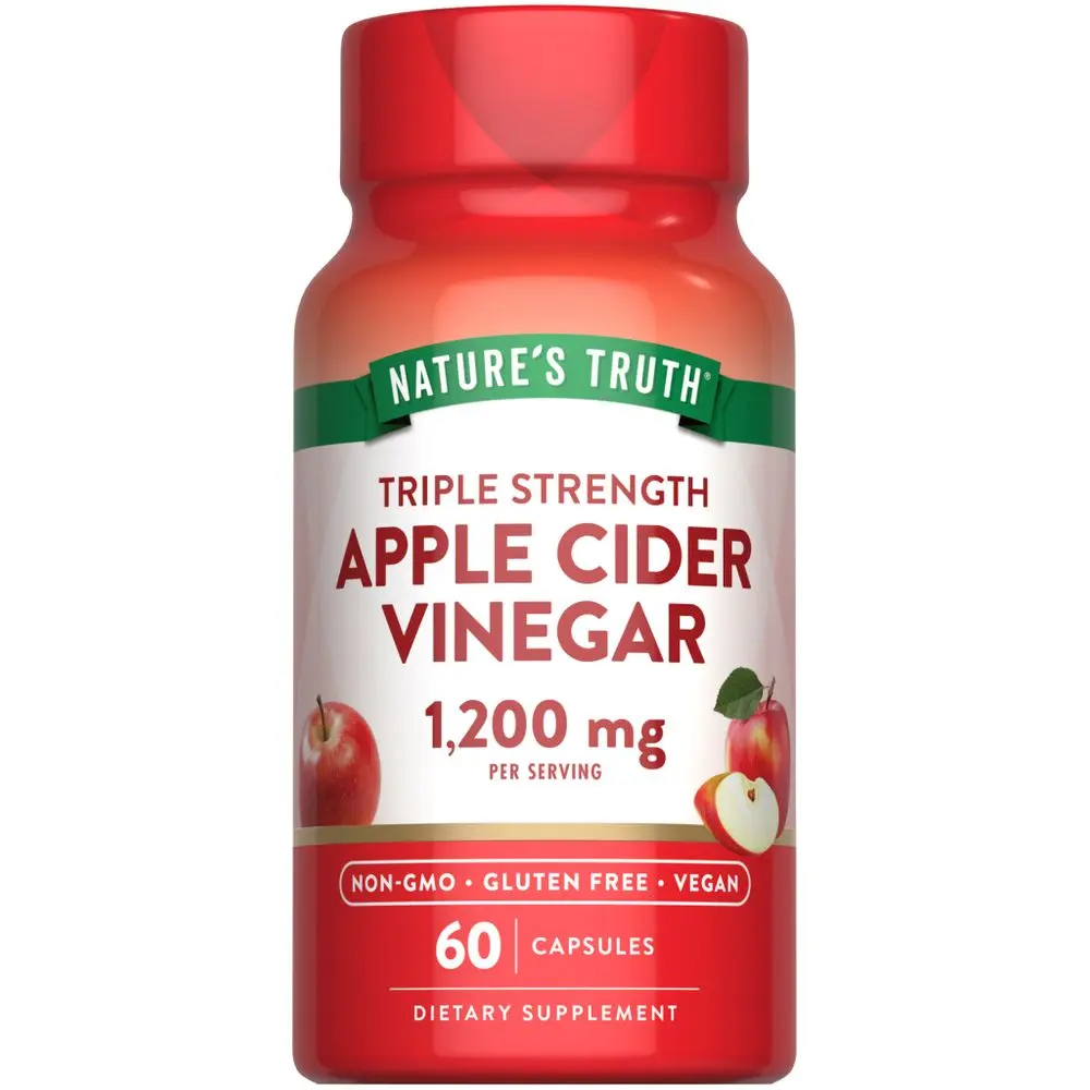 Nature's Truth Apple Cider Vinegar 1200 mg - 60 Vegan Capsules - Extra Strength - Non-GMO and Gluten Free Supplement