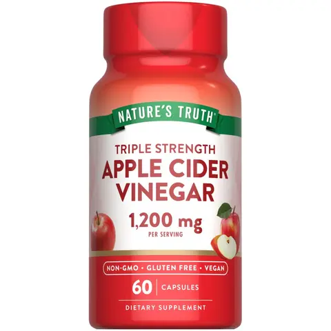 Nature's Truth Apple Cider Vinegar 1200 mg - 60 Vegan Capsules - Extra Strength - Non-GMO and Gluten Free Supplement