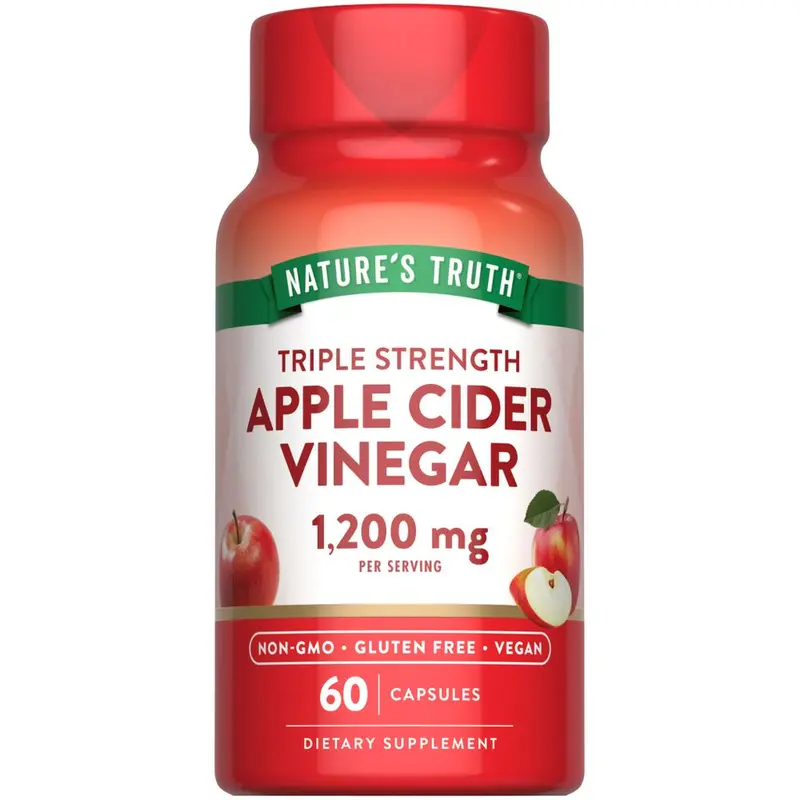 Nature's Truth Apple Cider Vinegar 1200 mg - 60 Vegan Capsules - Extra Strength - Non-GMO and Gluten Free Supplement