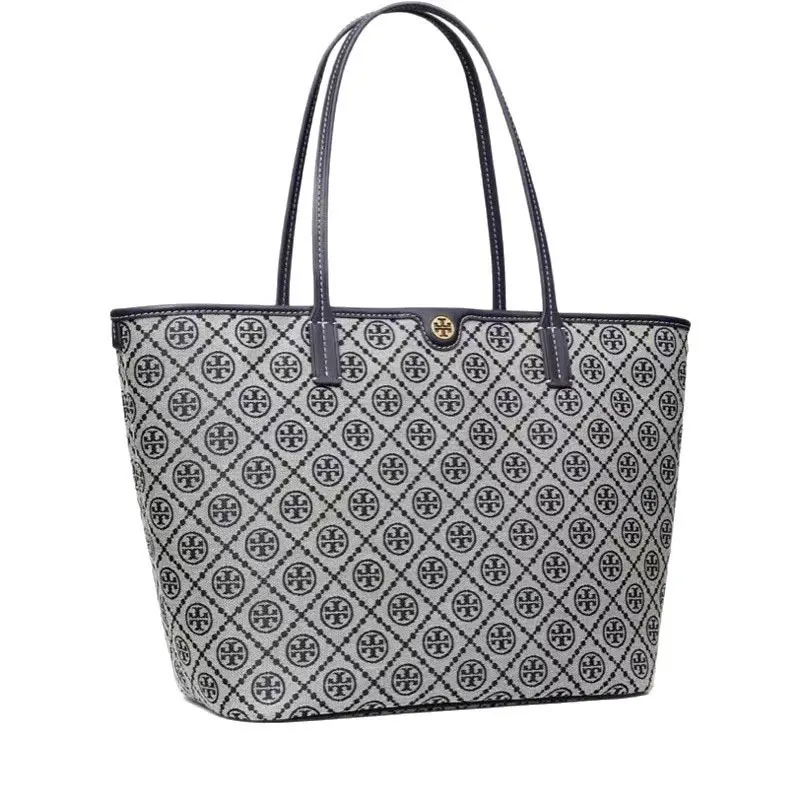 Tory Burch Women's New Arrival Vintage Monogram 2 In 1 Parent-Child Large Capacity Tote Bag - Trendy Aesthetic Multi-Carry Top Handle Single Shoulder Ladies Handbag, Premium Stylish Accessory for Daily Commute, Work, Shopping, Travel, Outing & Gifting