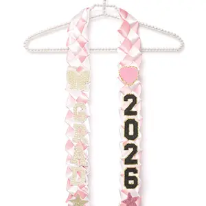 Graduation Lei Pink/White Elegant Design for Ceremonies & Photo Sessions Comfortable Fit Must-Have Accessory for Graduates