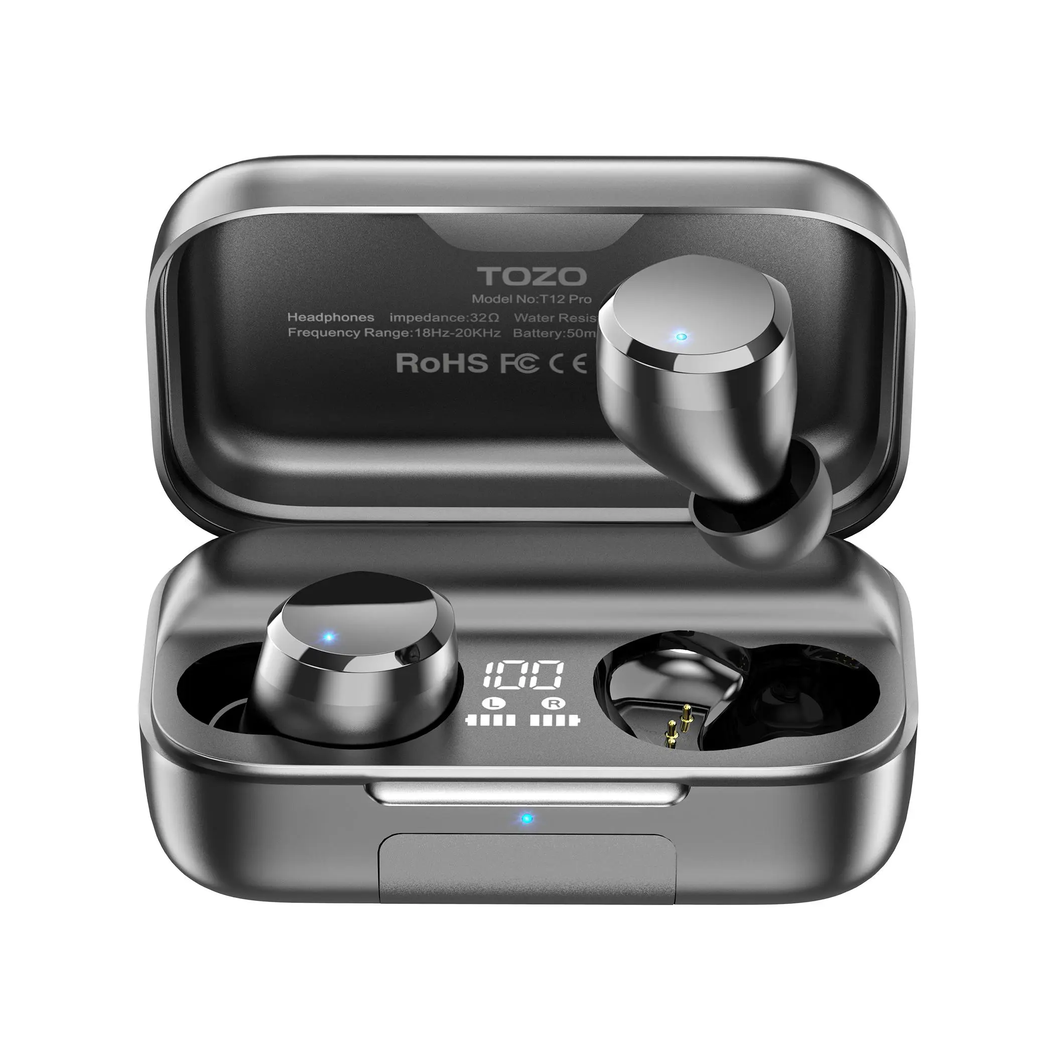 TOZO T12 Pro Wireless Earbuds Bluetooth Headphones Audio Earphones Noise Noise Cancellation Streaming Headset Electronic in-ear earphone app control MothersDayGift