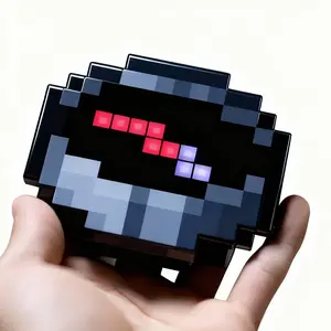 Pixel Compass Toy Keychain Set - Oversized Minecraft-style Key Finder Key Fob for Desk Display, Functional Compass & Unique Gamer Gift for Teens & Collectors, Trendy Pixel Design Keychain Pendant