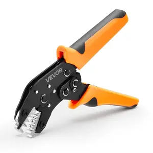 【fathersdaygift】VEVOR Crimping Tool24-12 AWG Ratcheting Wire Crimper ToolLabor-Saving Electrical Terminal Crimp Pliers with Clear Metric & AWG MarkingsQuick ReleaseAdjustable Pressure for Multiple Terminals