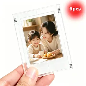 6 Pcs 3 Inch Colorful Magnetic Photo Frames, Fridge Magnet Mini Polaroid Frame, Kpop Photocard Holder, Ideal Gift for Holidays