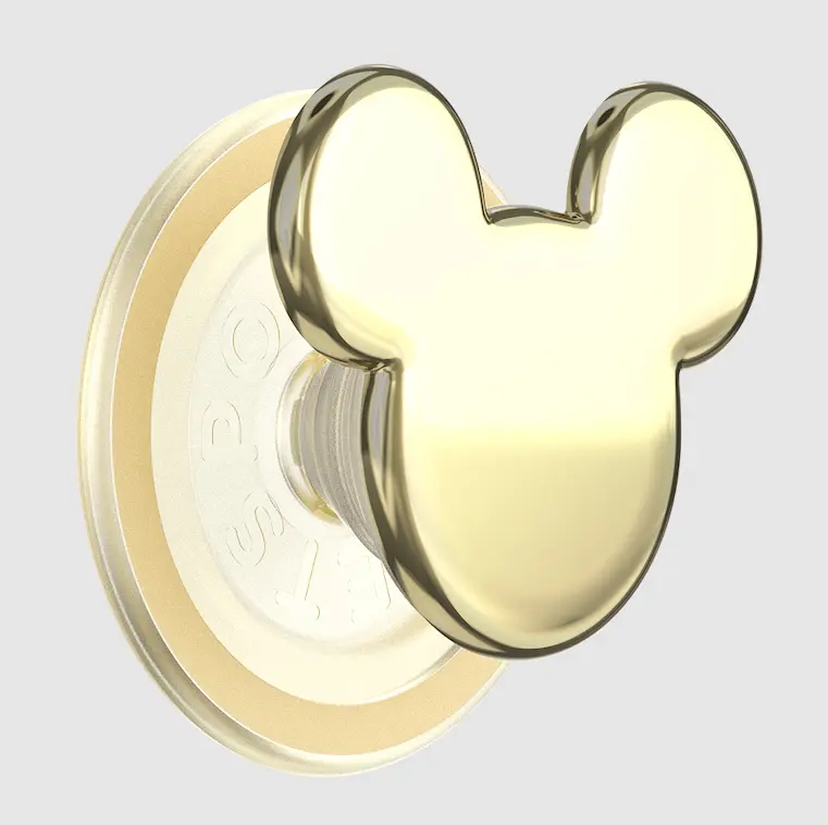 PopSockets Enamel Gold Mickey Shape MagSafe PopGrip - Magnetic Cellphone Holder, Smartphone Grip Handle, Phone Stand, Mobile Tech Accessory for Holding & Mounting