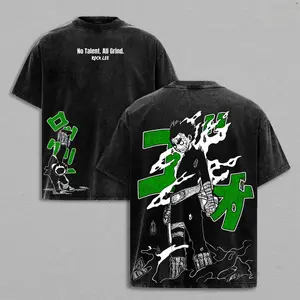 Rock Lee Tee Washed / Hoodie – Naruto Anime Manga Vintage Washed Heavy Cotton Oversized T-Shirt & Hoodie, Double Printed Retro Streetwear Graphic Top, Loose Fit Multi-Color Anime Merch ivori tech jacket oversized shirts book wind breaker rod wave