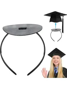 Graduation Cap Headband with Adhesive, Adjustable Grad Hat Band to Secure Gown & Hair, Perfect Gift for Graduates, Commencement Headbands