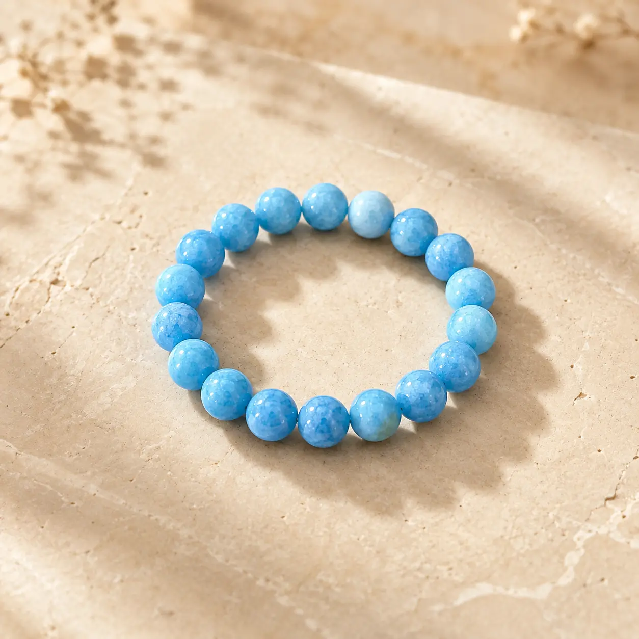 Wudang Inspired Sky Blue Bead Bracelet, Blessed Bracelet for Health, Love, Wealth, Career, Protection, Calm Energy, Inner Balance, Confidence, Positive Intention, Good Luck, Peace, Harmony, Daily Wear Spiritual Jewelry Gift