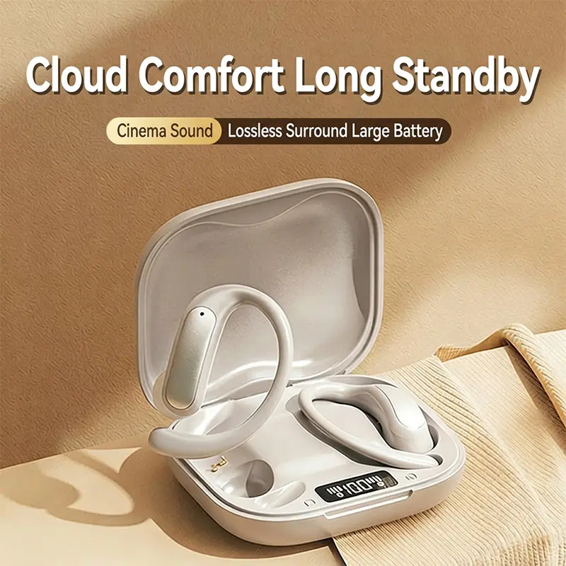 AOC Single Pair Open Ear Wireless Earbuds - Comfortable Bluetooth Headphones for Sports, Running, Everyday Listening