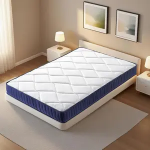 6 Inch Twin Mattress for Kids, Memory Foam Mattress Relieve Pressure with Medium Firm Support, CertiPUR-US Certified, 75''L x 39''W, White+Blue