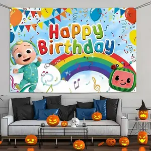 CoComelon Happy Birthday Yard Sign Banner - Pre-Punched Holes, Easy Hang, Reusable Party Decoration