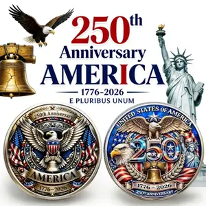 3D Embossed Coin 250th Anniversary, Bald Eagle Commemorative Coin 1776-2026, Creative Historical Design, Collectible Gift for Holidays