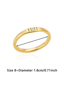 Classic Roman Numeral Ring – Gold Stainless Steel Unisex Fashion Jewelry