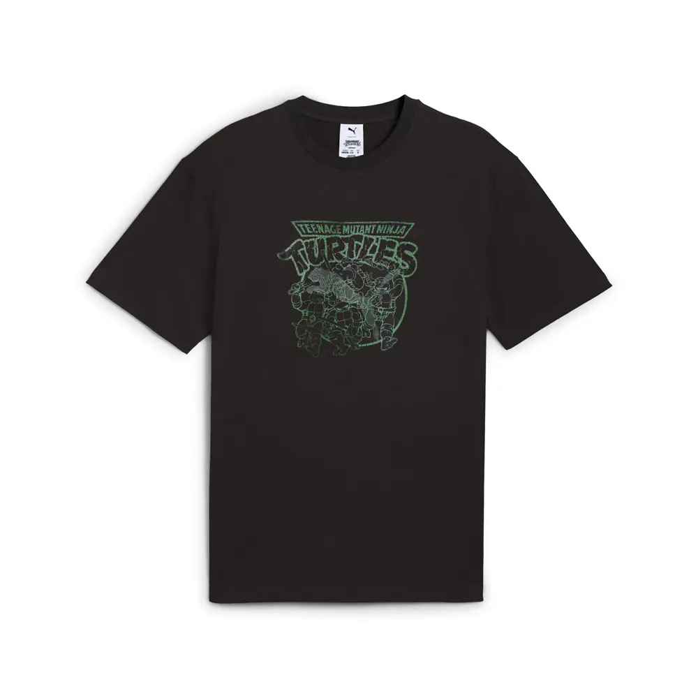 PUMA Mens X Teenage Mutant Ninja Turtles Graphic Crew Neck Short Sleeve Casual Tops Casual - Black