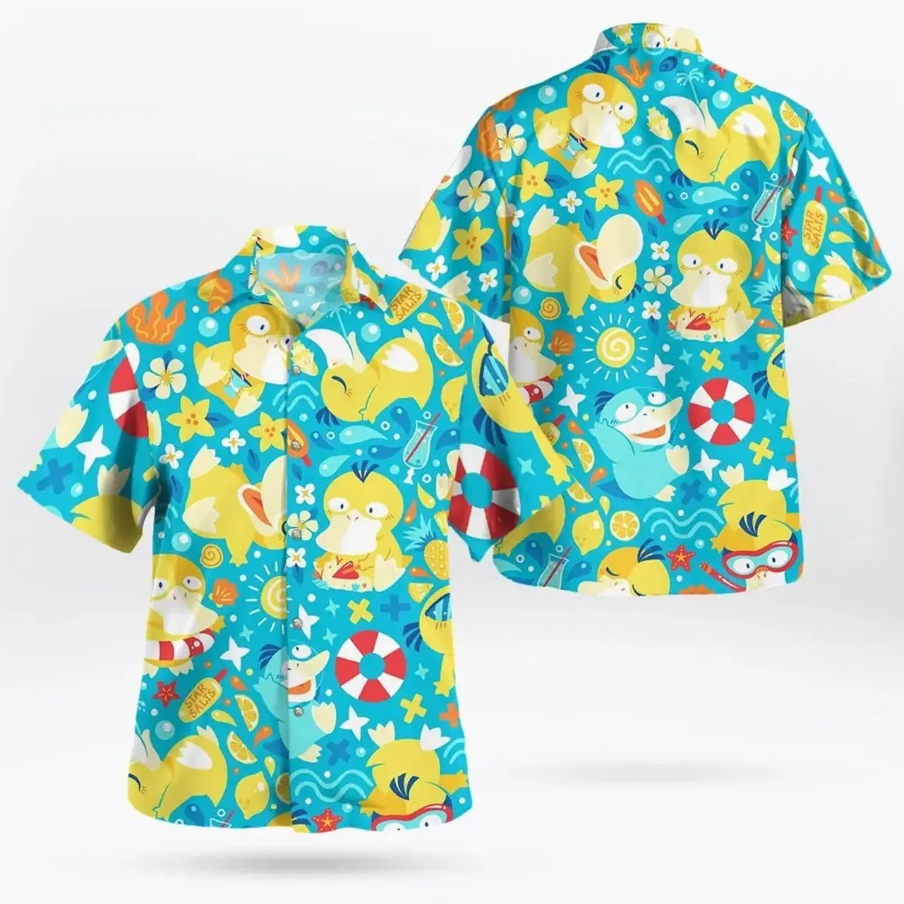 2026 Hawaiian Shirt PKM [FREESHIP] Fresh Summer – Youthful – Bold with the duck PKM Hawaiian Shirt Tropical Anime Aloha Shirt