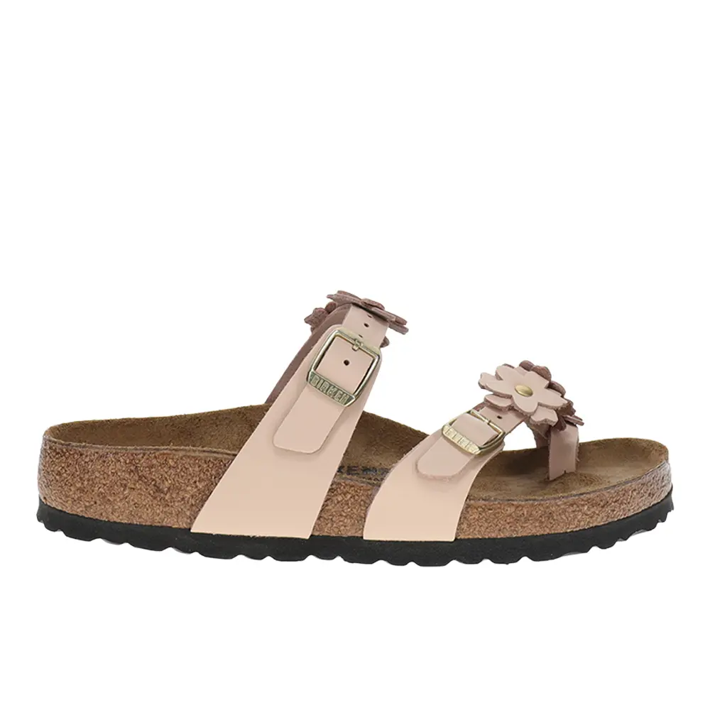 BIRKENSTOCK Womens Mayari Flower Embellishment Natural Leather Casual Sandals Casual - Pink