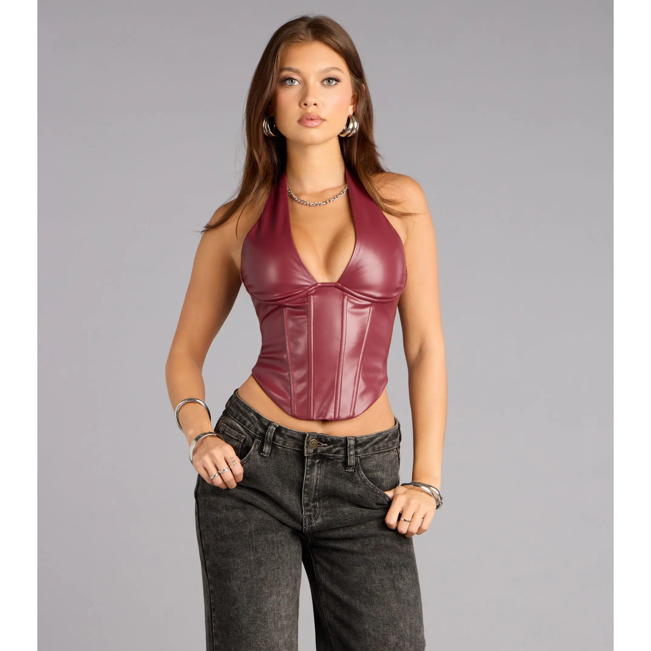 Undeniable Flair Halter Corset Top