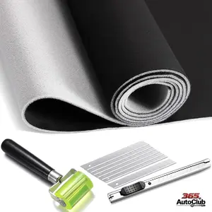 Black 120 x 60'' Suede Headliner Fabric with 1/9" Foam Backing, Rubber Seam Roller & Utility Knife Included, for DIY Automotive RV Boat Ceiling Interior Repair, Universal Car Roof Suede Material Replacement Accessories