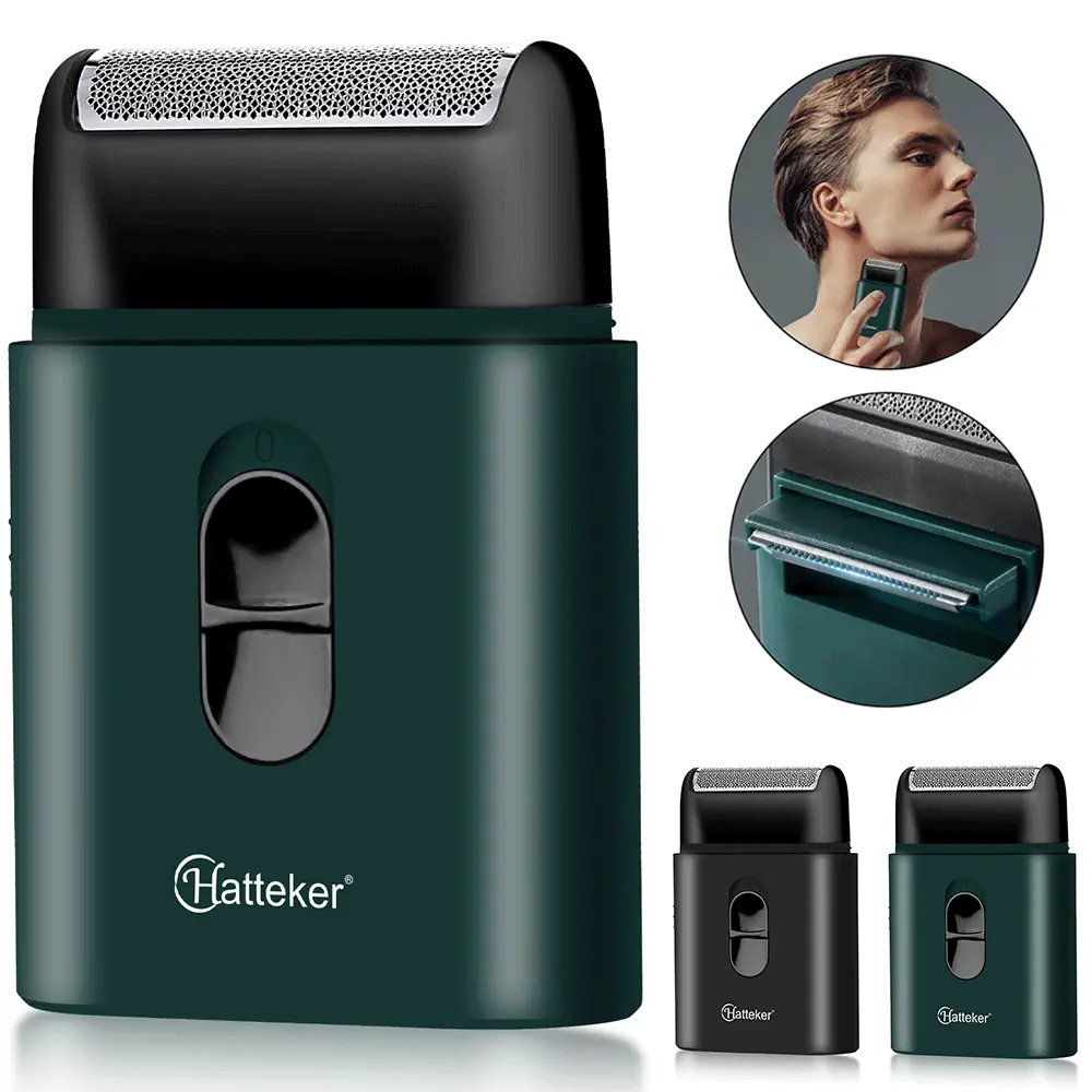 Christmas gifts Portable Electric Razor for Men, Foil Electric Shaver & Beard Trimmer with Dual-Action System, Floating Head, IPX7 Waterproof, Type C Fast Charge, Digital Display, and Magnetic Cap for Home & Travel