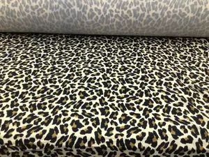 Double Brushed DTY Spandex Stretch Apparel Fabric Brown Black Beige Cheetah K210