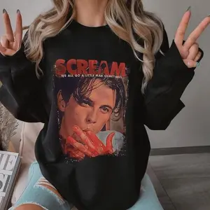 Vintage Scream Halloween tshirt, Halloween Sweatshirt, Lets Watch Scary Movies Sweatshirt, Horror Movie Tshirt, Scream Movie Sweatshirt Womenswear