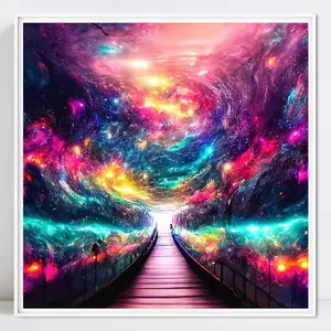 5D DIY Diamond Painting Kit Landscape Road Round Diamond Embroidery Cartoon Rhinestone 11.8x11.8inch/30x30cm Canvas Home Decor Gift Diamond Bedazzling Kit