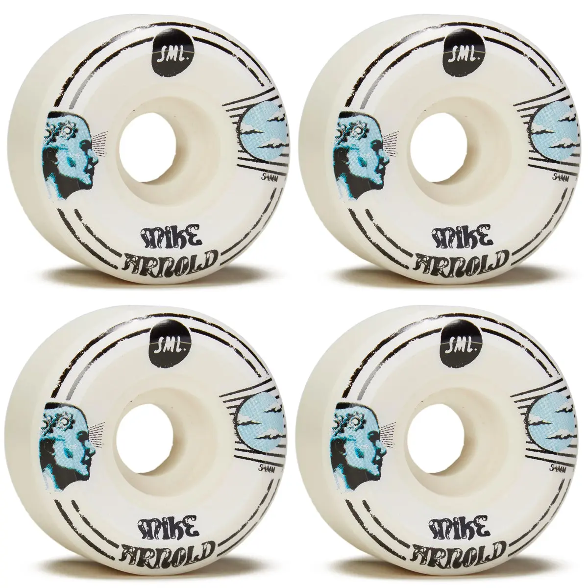 Sml Skateboard Wheels 54mm Mike Arnold Lucidity V-Cut 99A White
