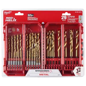 Milwaukee 48-89-4672 SHOCKWAVE RED HELIX Titanium Drill Bit Set 29PC (Open Box)