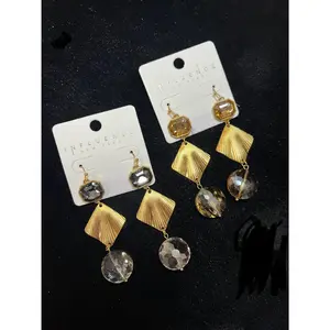 Linear Glass Dangle Drop Earrings