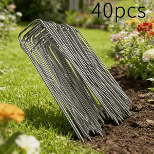 U-Shaped Ground Anchors Set, Durable Garden Fixing Solution, Ideal for Vegetable Gardens & Lawns, Long-Lasting Stability, Garden Supplies