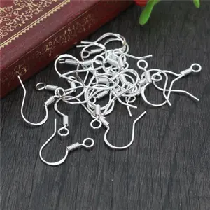 50pcs (25 Pair) 16mm 925 Sterling Silver Plated Findings Earring Hooks Clasp Accessories For Jewelry Making  Jewelrys