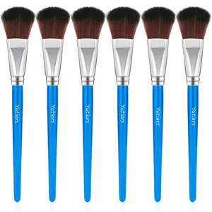 6pcs Mop Brush For Acrylic Painting 1 Inch Blending Brush Paint Brushes For Acrylic Face Body Painting Oval Mop Acrylic Brush