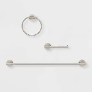 Threshold 3-Piece Brushed Nickel Bathroom Hardware Set SnapGrip Installation