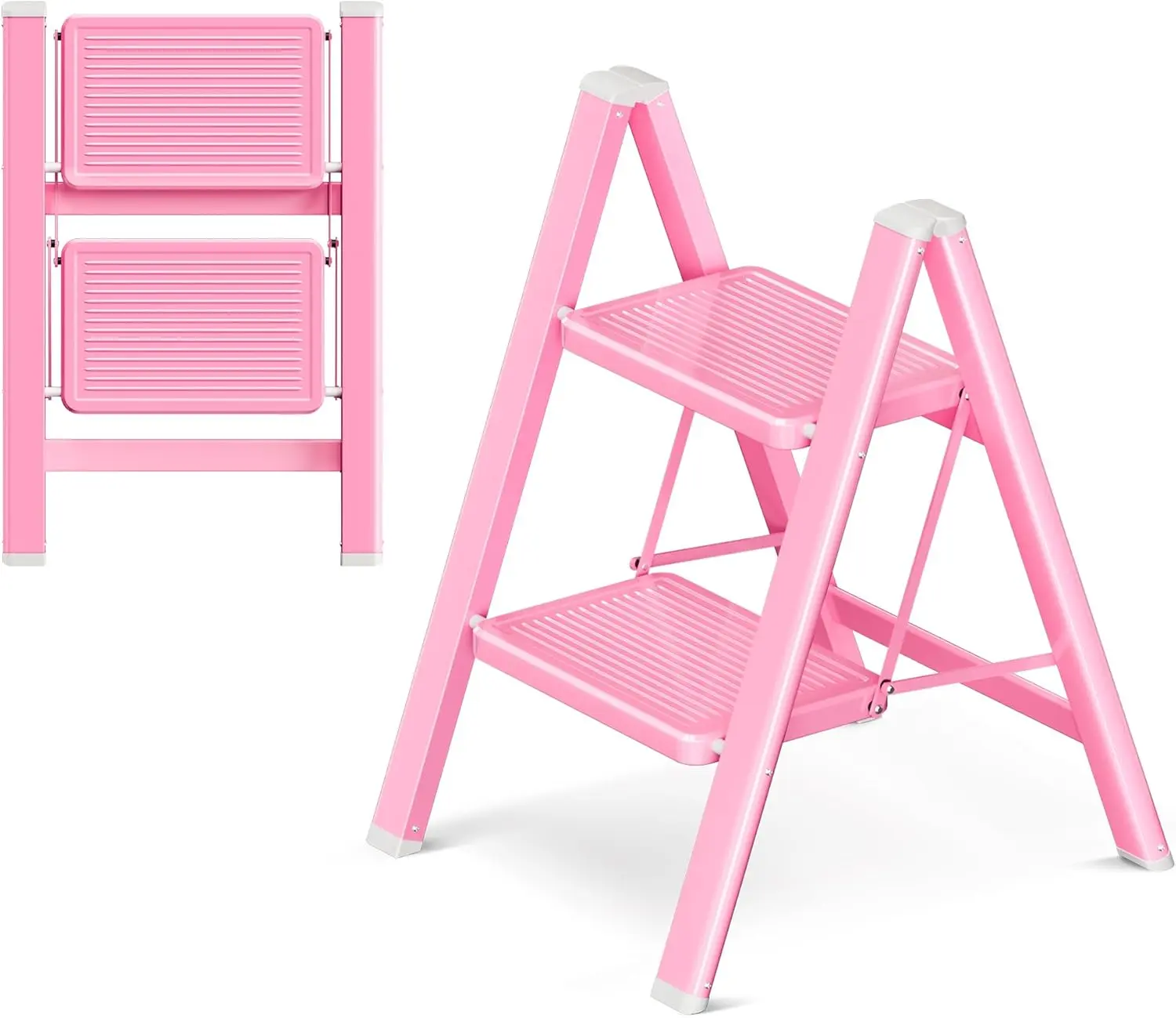 2 Step Ladder, Small Kitchen Step Stool for Adults, Widen 7.9Inch Pedal for Comfortable Use, Sturdy and Cute Step Ladder with Anti-Slip Foot, More Friendly to Women, 330Lbs Load