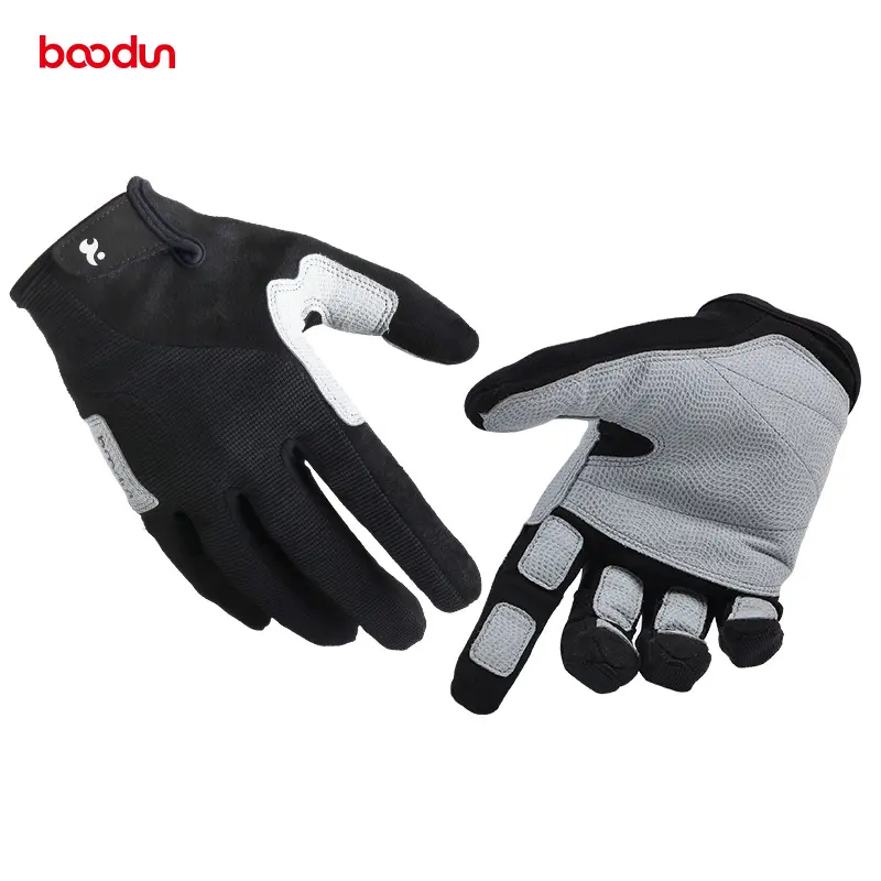 Adults' All-Seasons Full Finger Rock Climbing Gloves - Size L, Black, Anti-Slip Grip, Breathable Synthetic Leather, Double Stitching, Long Cuff, Adjustable Hook and Loop Closure, Protects Hands, Reduces Hand Fatigue Sports & Outdoor Gear, Textured, Outdoo