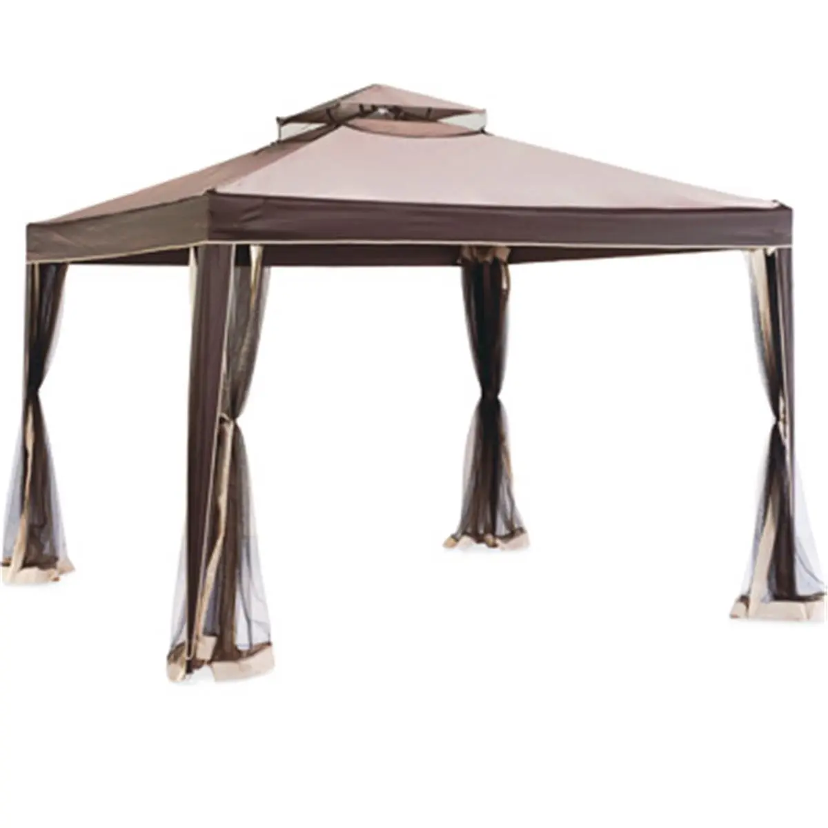 212 MAIN Sunhill L-GZ098PST-1B 10x10 ft Heavy Duty Patio Gazebo - Steel Frame, Double Roof Outdoor Shade Canopy