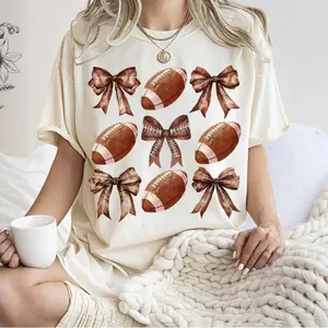 Coqu3tte F0otball T-Shirt, Football Shirt, Fall Football Shirt, Football Season Shirt, Cotton All Sizes Colors for Men and Women, Gift for Women, Gift for Man, Full Size, Full Color