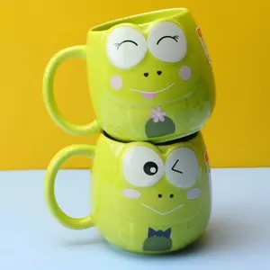 Cartoon Frog Shaped Ceramic Funny Mug Creative Coffee Milk Tea Water Cup Cute Children Breakfast Cup Household Drinkware Funny Gift Mug