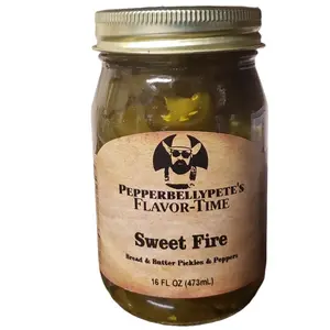 PEPPER BELLY PETE'S SWEET FIRE - 16 OZ JAR Pickles Spicy Dill Pickle