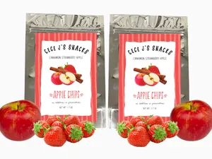 Cinnamon Strawberry Apple Chips 2 Pack Snack Fruit Natural  No Artificial Preservatives