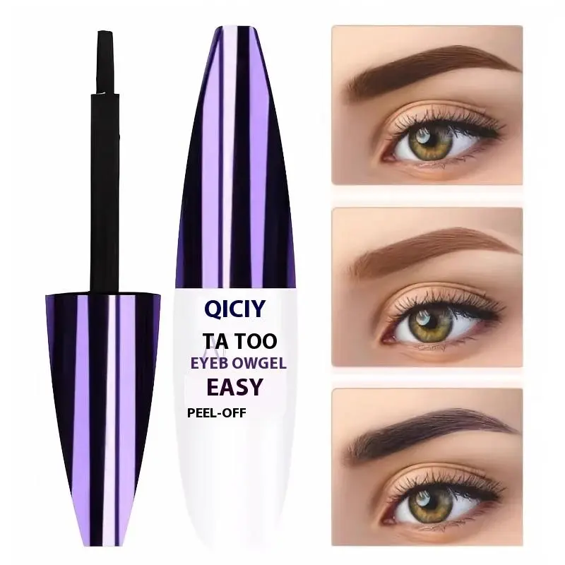 QICIY Peel Off Eyebrow Tint, Waterproof & Long-Lasting Gel for Flawless Defined Brows - Tinted Eyebrow Cream for All Skin Types, Brown Grey, 10g Single Item, Eyebrow Products