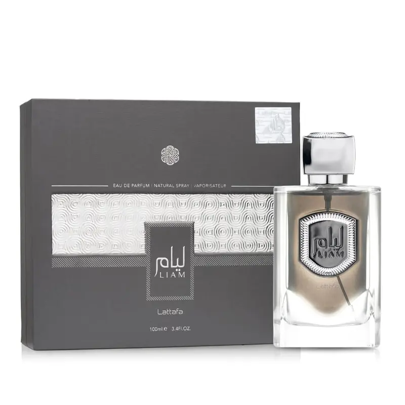Lattafa Liam Grey Eau de Parfum Spray for Unisex, 3.4 Ounce