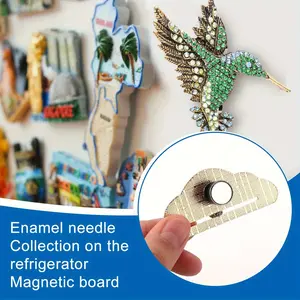 DIY Fridge Magnet Badge Converter, Reusable Metal Sticker, Multifunctional Magnet, No Tool Installation, Suitable for Refrigerator, Office, Home Decor