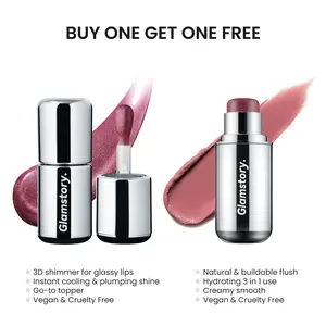 Glamstory Poptide Cream Blush Stick Hydrating Long Lasting Natural Flush Vegan Cruelty Free Makeup Double Delight Lip Cheek Duos Nourishing Radiance Cosmetic Soft Focus Glow mothersdaygift, Lightweight Natural Look
