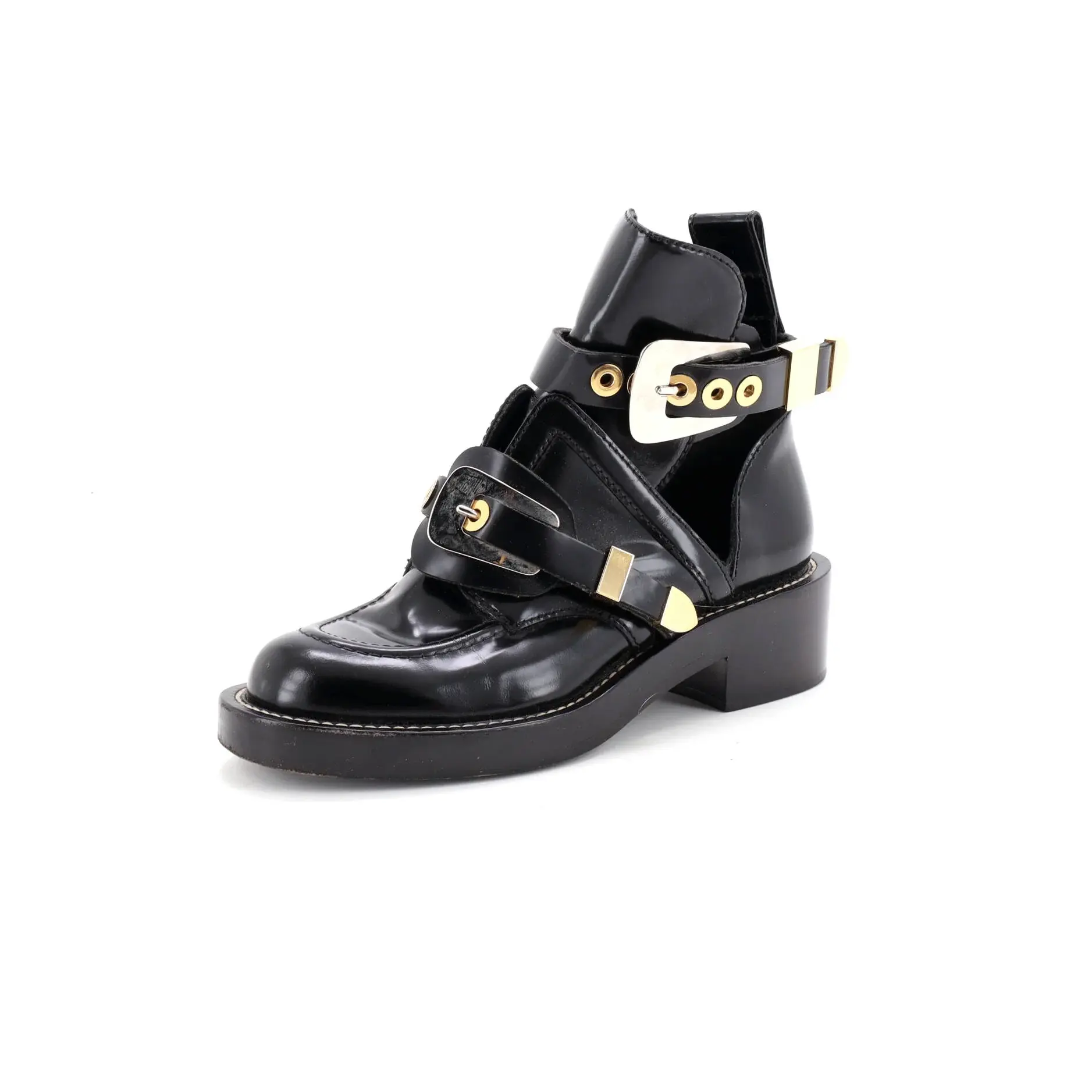 Pre-owned Balenciaga Women's Ceinture Ankle Boots Leather by Rebag